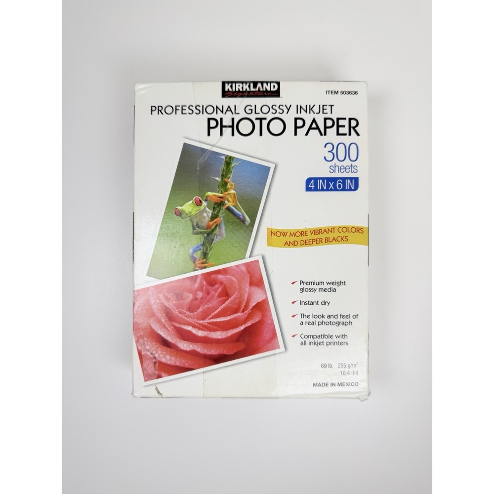 Kirkland Signature 4 x 6 Professional 69 Lb Glossy Inkjet Photo Paper 300 503636